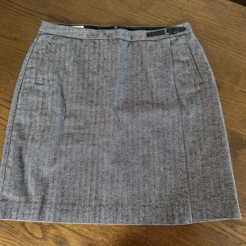 LL Bean Herringbone Faux Wrap Skirt